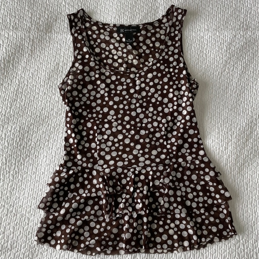 4/$10 - I•N•C | Polka Dot Blouse Tank